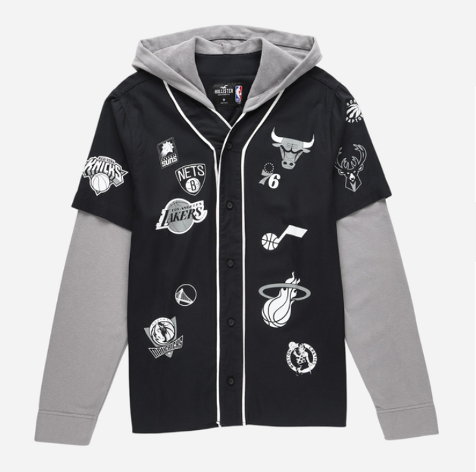 Худі чоловіче Hollister L Чорно-сірий