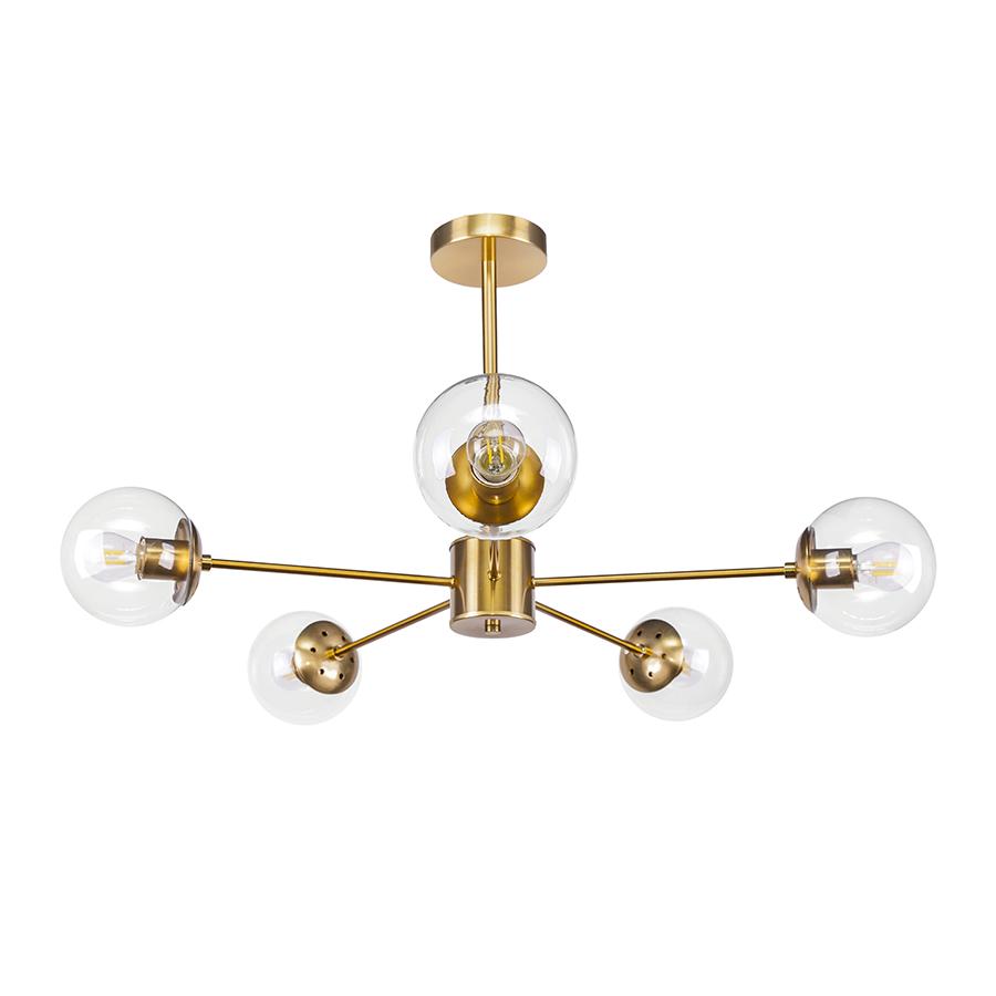 Люстра потолочная молекула Levistella 7529807-5 BRZ/CL бронзовый плафон Прозрачный