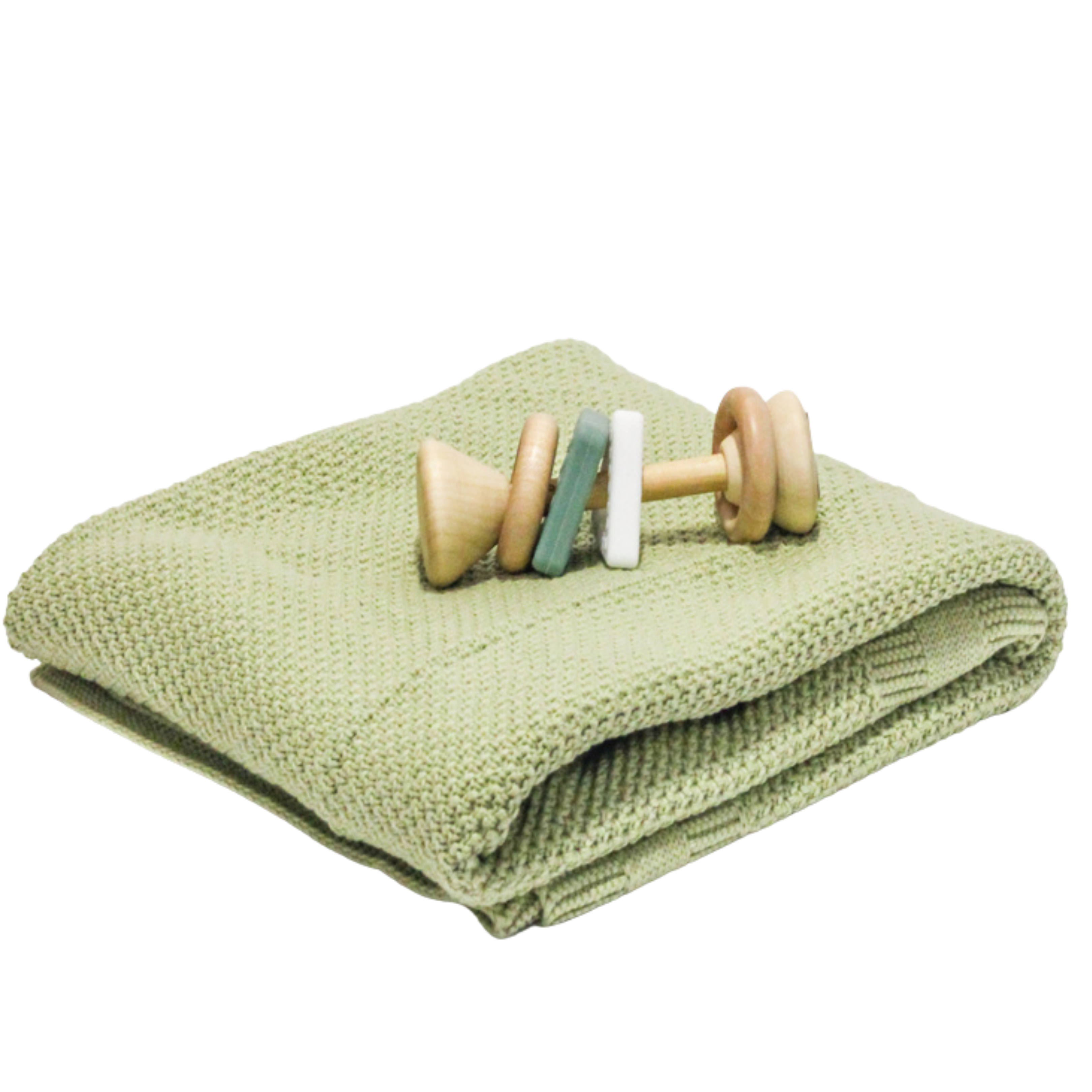 Плед в'язаний Рогожка Олива