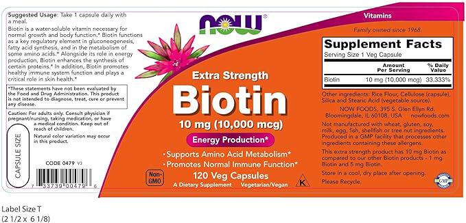 Біотин Now Foods Biotin 10000 мкг 120 капс. (22629607) - фото 2