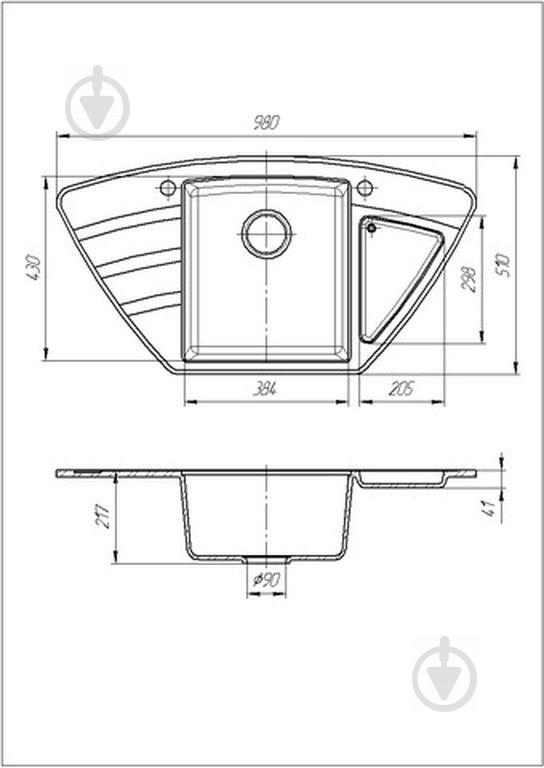 Кухонна Мийка Гранітна Galati Jorum 98B Antracit 901 Антрацит - фото 5