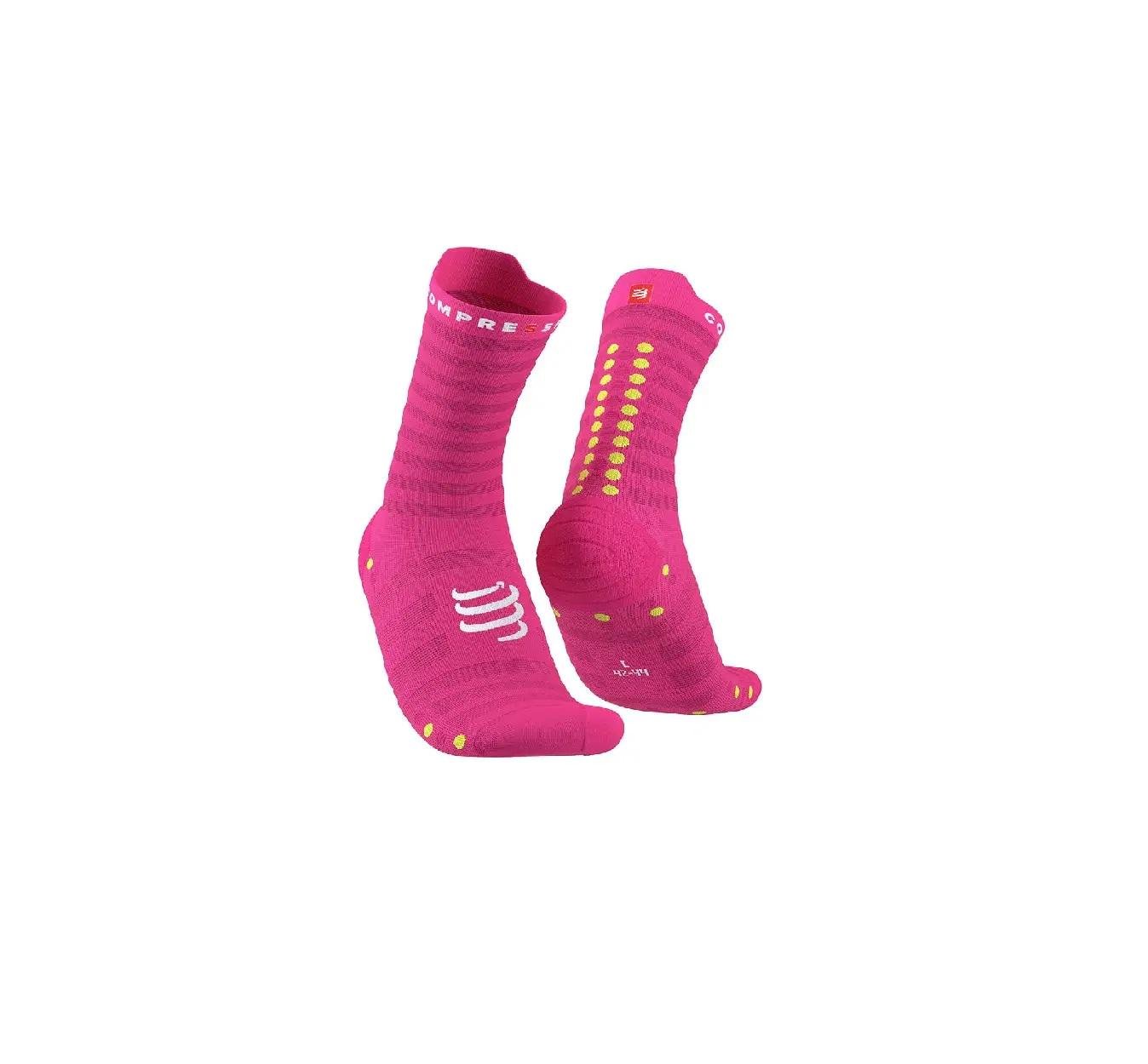 Носки для бега Pro Racing Socks V4.0 Ultralight Run High T2 р. 39-41 Fluo Pink/Primerose (12333590) - фото 1