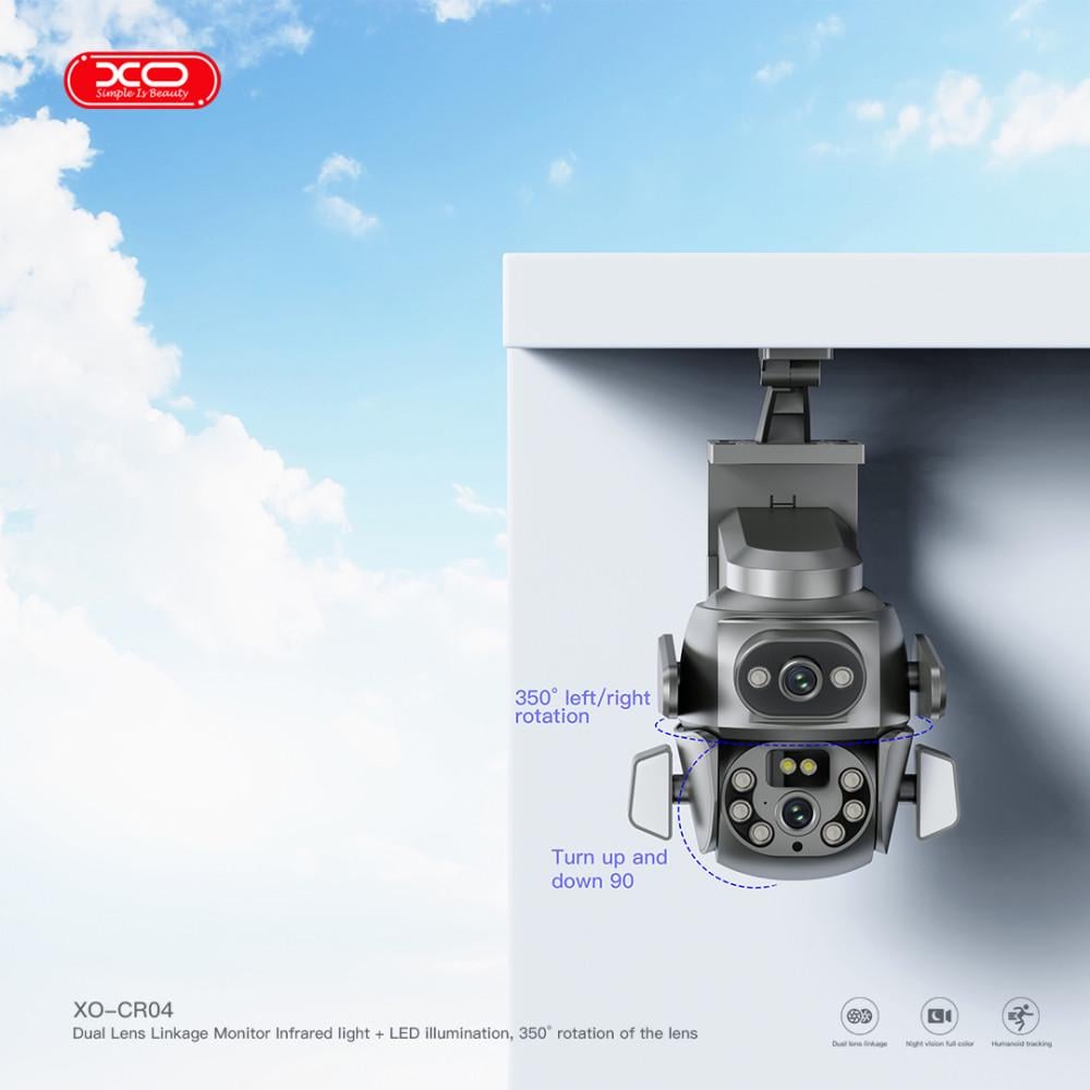 Камера відеоспостереження XO CR04 Robot Dual 2.4G Wi-Fi з нічним режимом/мікрофоном/динаміком для вулиці Чорний (CR04) - фото 8 Камера відеоспостереження XO CR04 Robot Dual 2.4G Wi-Fi з нічним режимом/мікрофоном/динаміком для вулиці Чорний (CR04) - фото 8