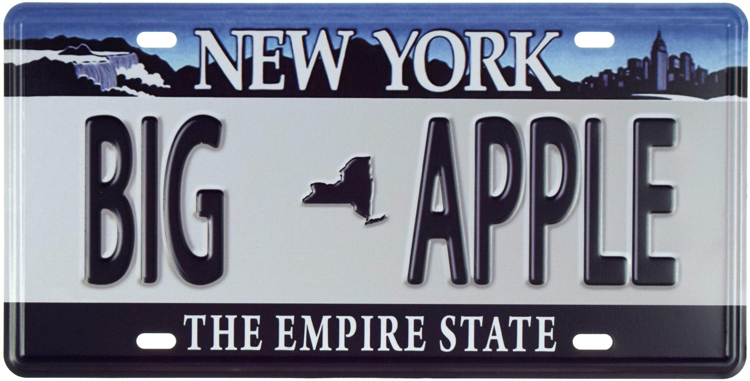 Табличка металлическая Нью-Йорк Большое Яблоко/York Big Apple 15x30 см