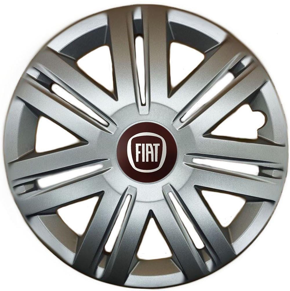 Колпаки SJS 203 с логотипом Fiat 4 шт. R14 Серебряный (2654556039)