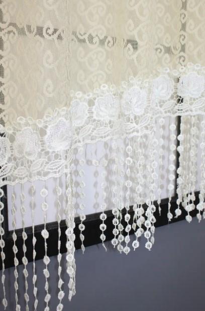 Гардина на кухню жаккард/макраме 285х160 см Ванильный/Бежевый (000к 51-172) - фото 2 Гардина на кухню жаккард/макраме 285х160 см Ванильный/Бежевый (000к 51-172) - фото 2