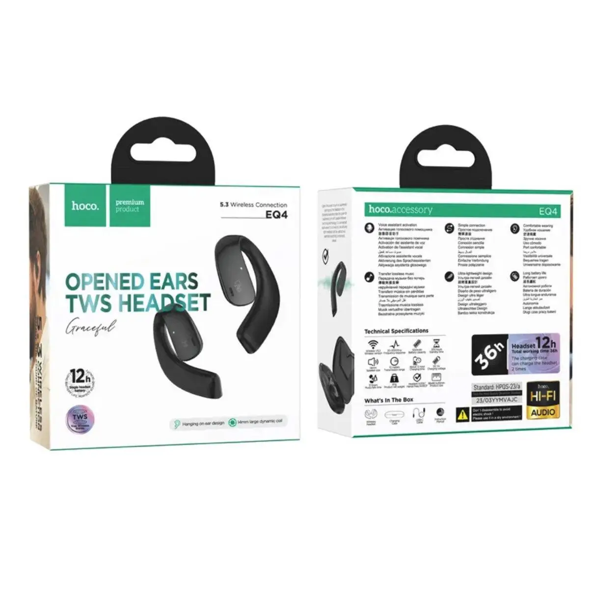 Наушники Hoco EQ4 Graceful true wireless BT headset Black - фото 2