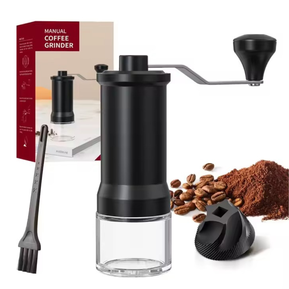 Кофемолка ручная механическая с керамическими жерновами 5 ступеней регулировки помола Черный (KMDJ-D)
