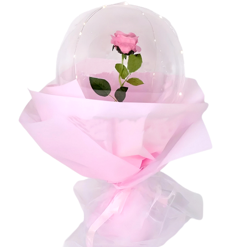 Роза в шаре с подсветкой DIY BOBO Набор подарочный девушки Розовый (4544958)