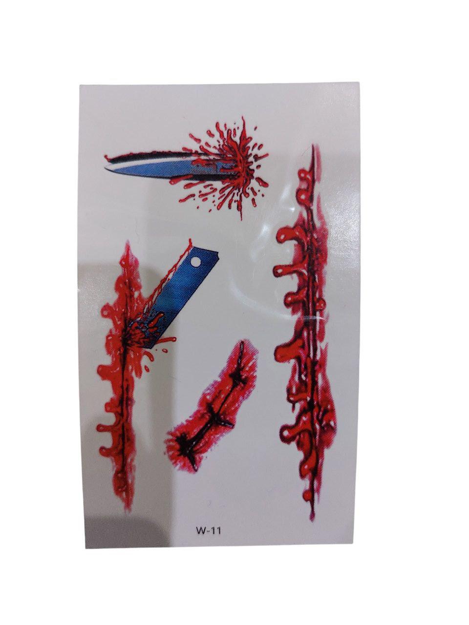 Наклейки тату для Хэллоуина одноразовые 10x6 см Разноцветный (900022)