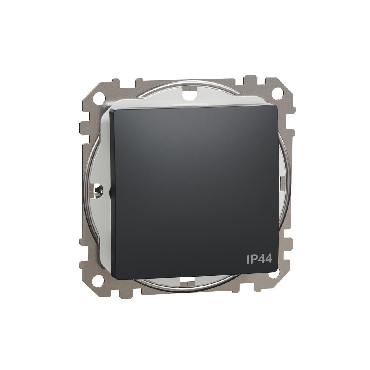 Выключатель одноклавишный Schneider Electric Sedna Design&Elements IP44 ABS-UV 73х73х38 мм Черный (SDD214101)
