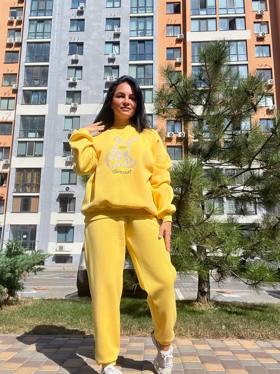 Світшот жіночий PEPPER MINT 24-05 подовжений вишивка заєць утепленний XL Жовтий (1144) - фото 9 Світшот жіночий PEPPER MINT 24-05 подовжений вишивка заєць утепленний XL Жовтий (1144) - фото 9