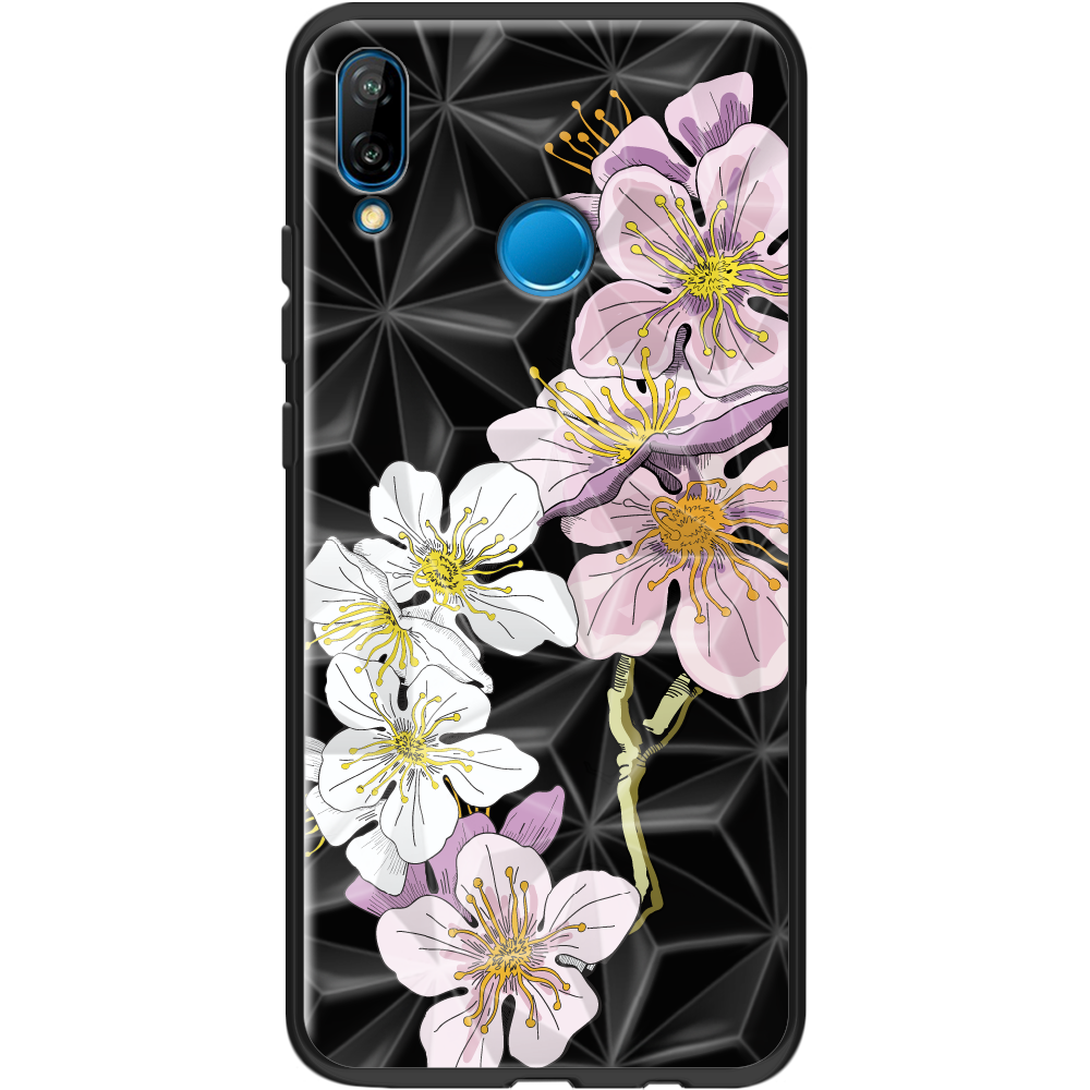 Чехол Boxface Huawei P20 Lite Cherry Blossom Черный силикон с призмой (33127-cc4-37849)