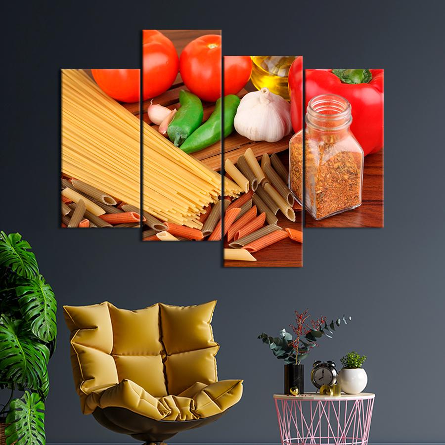 Настенний декор Продукты для приготовления вкусной пасты 89x56 см (A478-4)