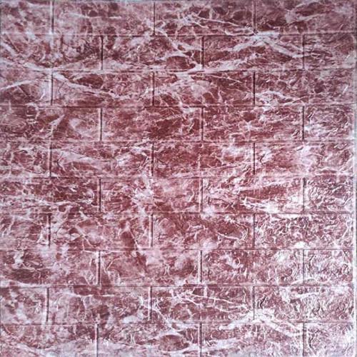 Панель самоклеюча 3D під цеглу бордовий мармур 700х770х5 мм
