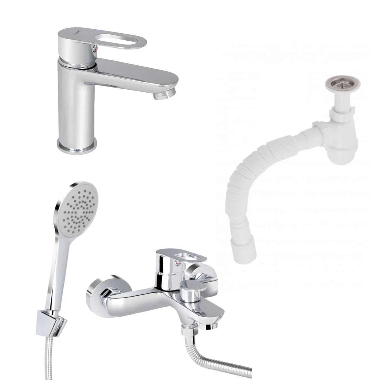 Комплект для ванной комнаты Latwa смеситель для раковины LDLAT001CRM45412/смеситель для ванной LDLAT006CRM45414 (2732970683)