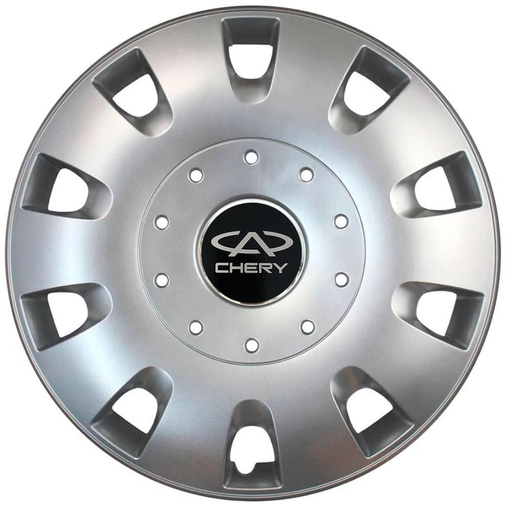 Колпаки SJS с логотипом Chery 401 R16 4 шт. Серебряный (31008804)