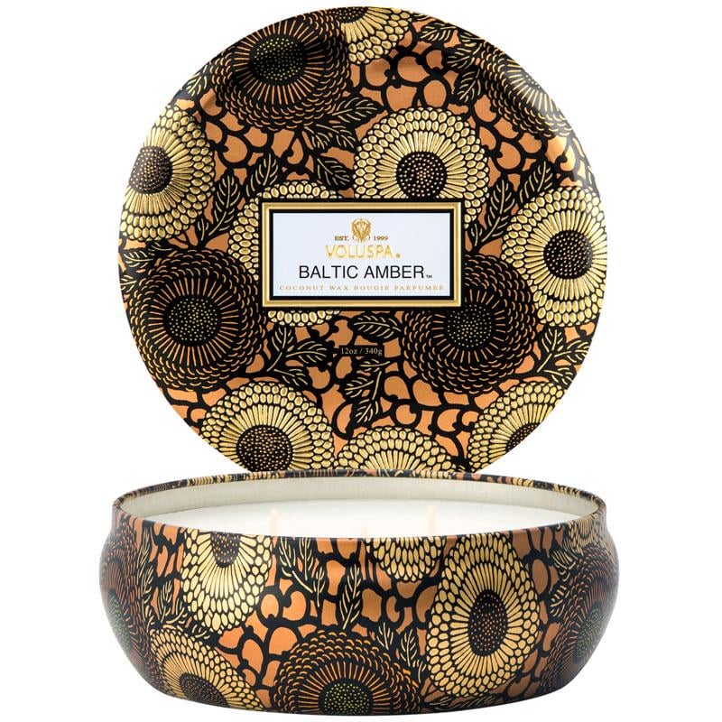 Свеча ароматическая Voluspa Japonica Baltic Amber 340 г металлическая шкатулка (111004502)