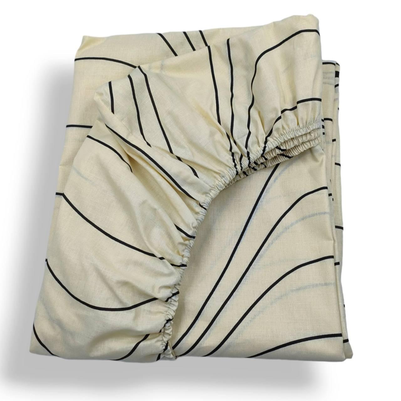 Простынь на резинке Линии волнистые Бязь Голд 160х200 см (GLux-5041/-160)