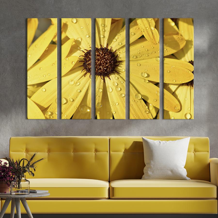 Картина на холсте Садовые жёлтые ромашки 87x50 см (836-51)