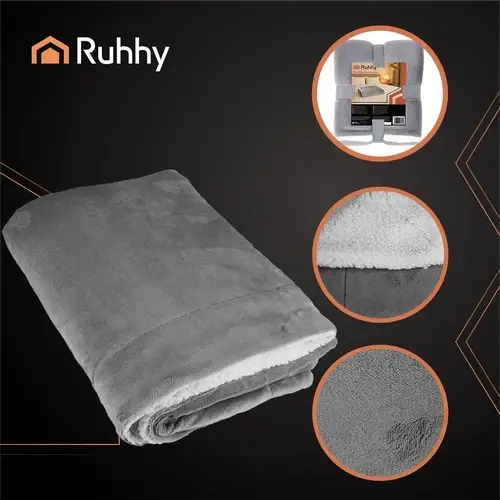 Плед двухсторонний Ruhhy 150x200 см Темно-серый (26292) - фото 2 Плед двухсторонний Ruhhy 150x200 см Темно-серый (26292) - фото 2