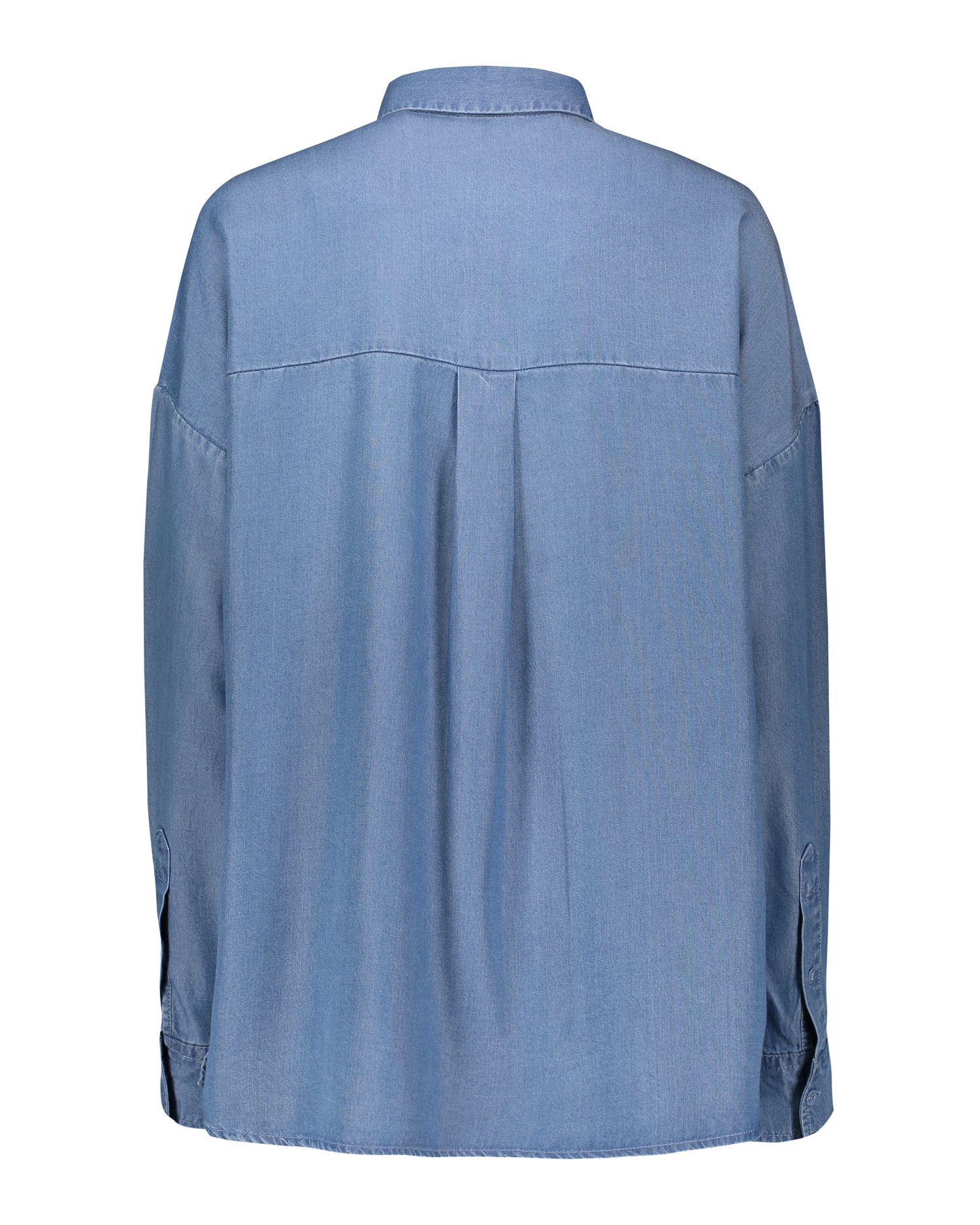 Рубашка женская Piazza Italia 43704 L/XL Синий - фото 6 Рубашка женская Piazza Italia 43704 L/XL Синий - фото 6