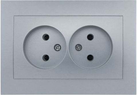 Розетка двухместная MARSHEL IDEAL RS16-477 Silver Розетка двухместная MARSHEL IDEAL RS16-477 Silver