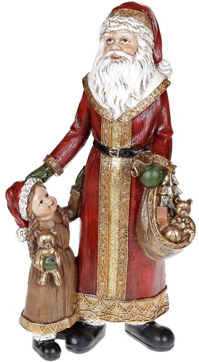 Фигура полистоун Санта с малышкой 18х12,5х35 см (11673989)