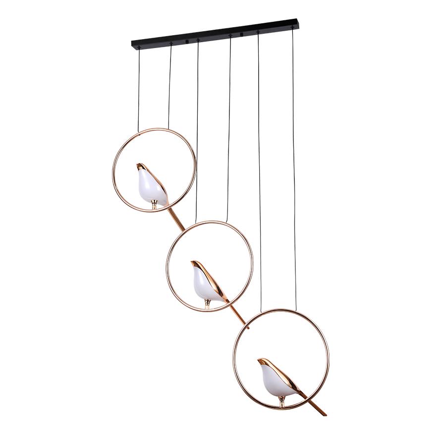 Люстра подвесная светодиодная птица LED Levistella 784V1003-3B BK/FGD Черный/Золотой