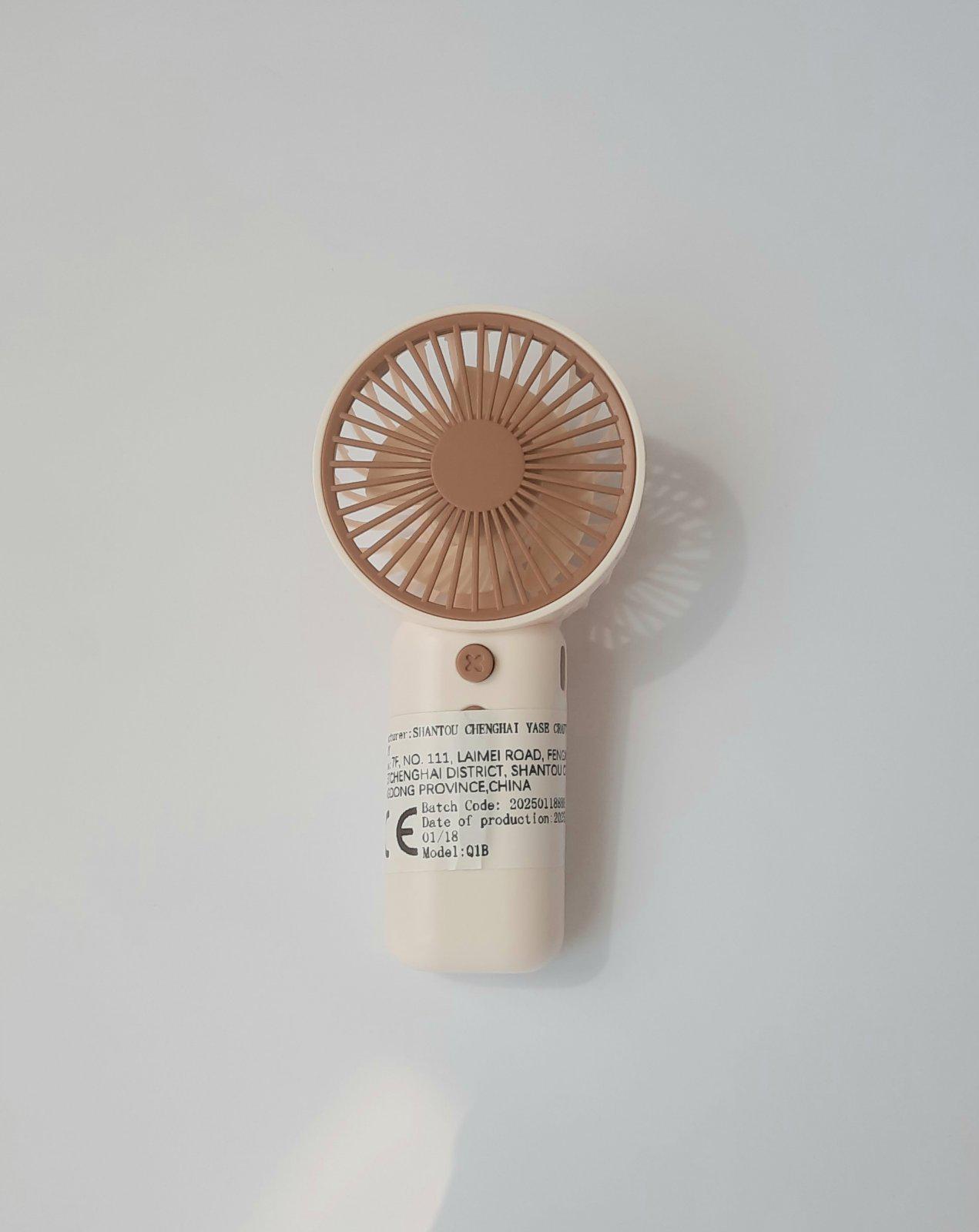 Вентилятор ручной от 2 батарей ААА Коричневый (WF-1001) - фото 3