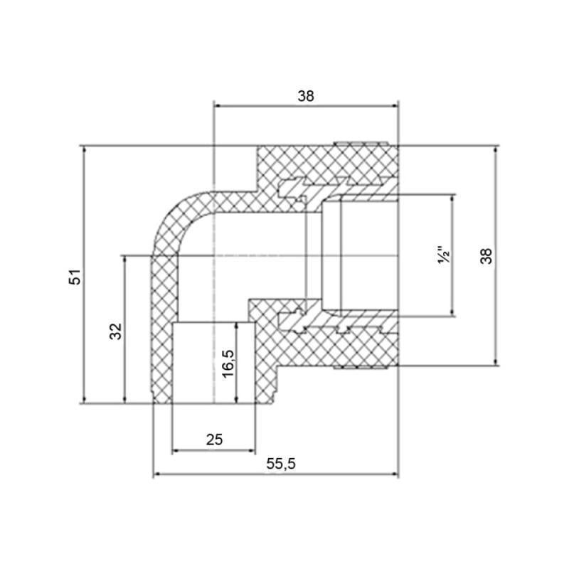 Кутик PPR Blue Ocean 25х1/2" 90° ВР (FRRS00009988) - фото 2