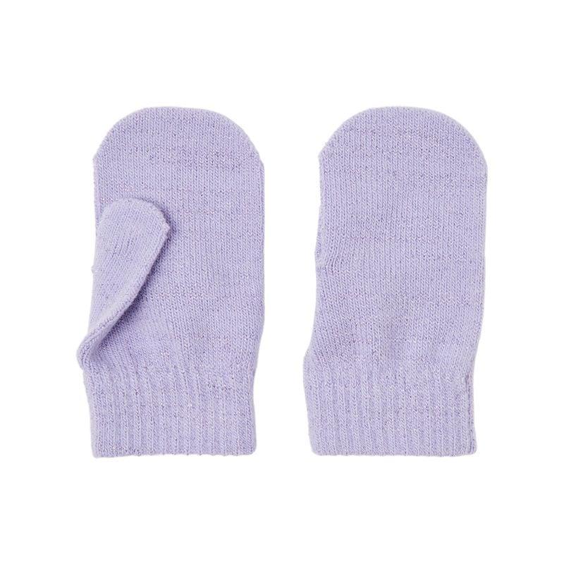 Детские перчатки для девочек вязаные Name It демисезонные One size Лавандовый (25091738)