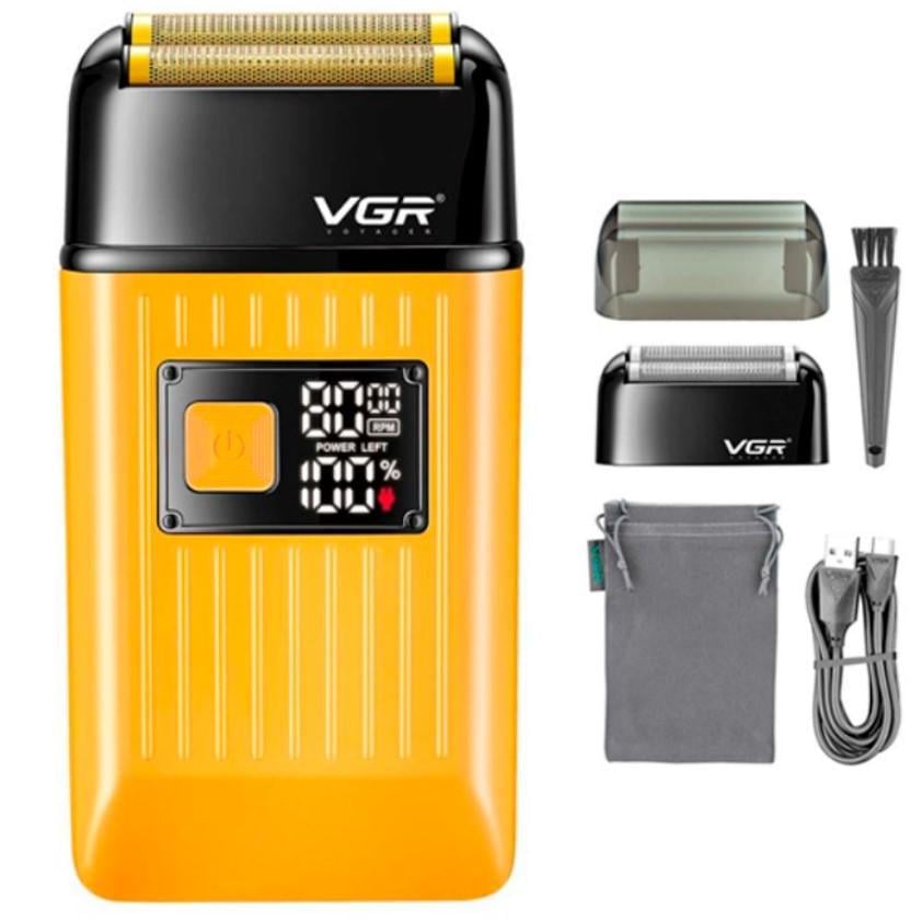 Шейвер беспроводной VGR V‑357 с триммером для бороды и усов Желтый (2390000030) - фото 9 Шейвер беспроводной VGR V‑357 с триммером для бороды и усов Желтый (2390000030) - фото 9