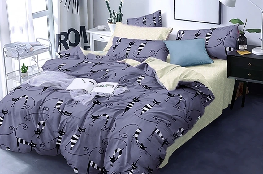 Комплект постельного белья с компаньоном TAG Tekstil R81/3 двуспальный (525)