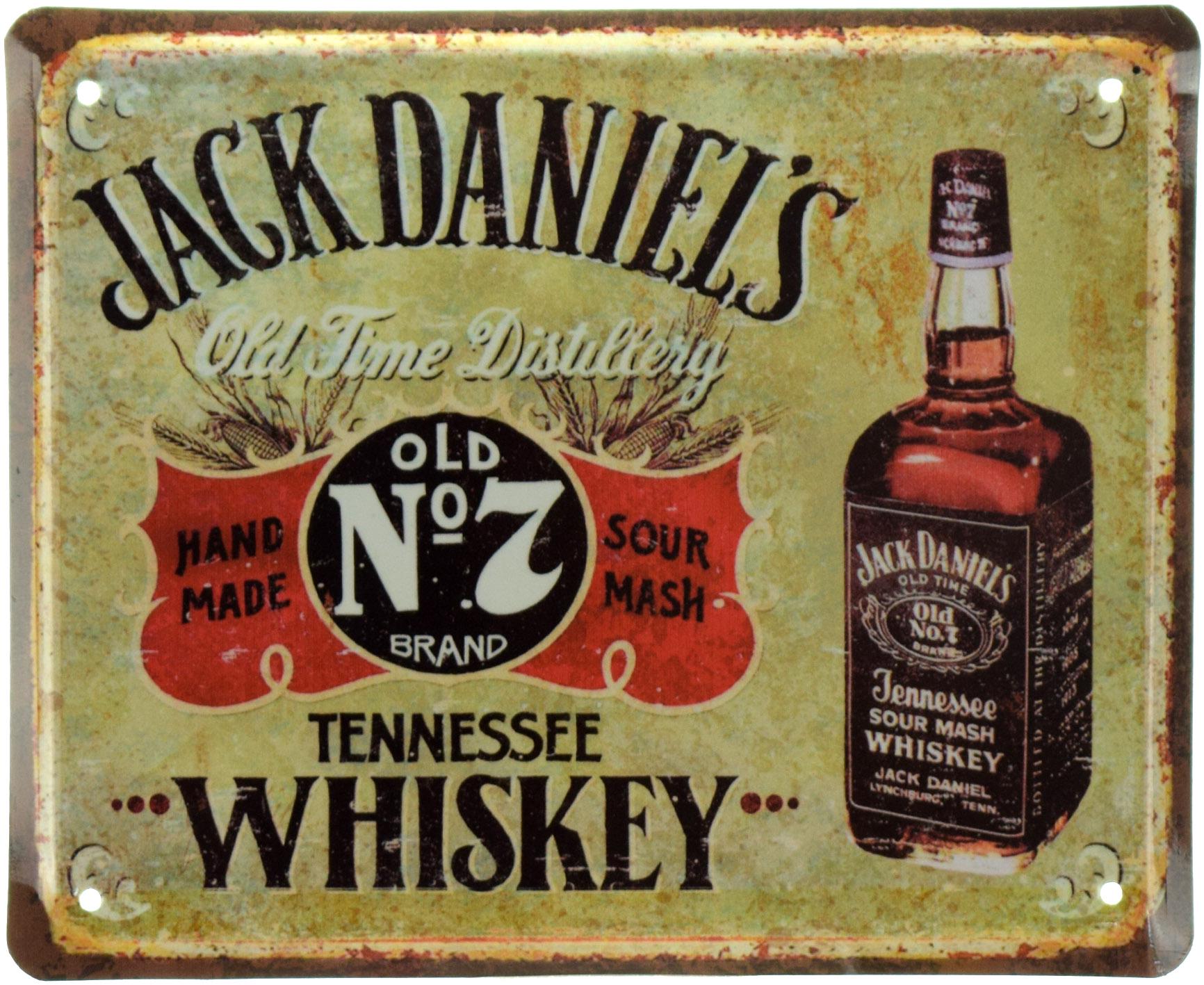 Табличка металлическая Старая Винокурня Джека Дэниела/Jack Daniel's Old Time Distillery 18x22 см