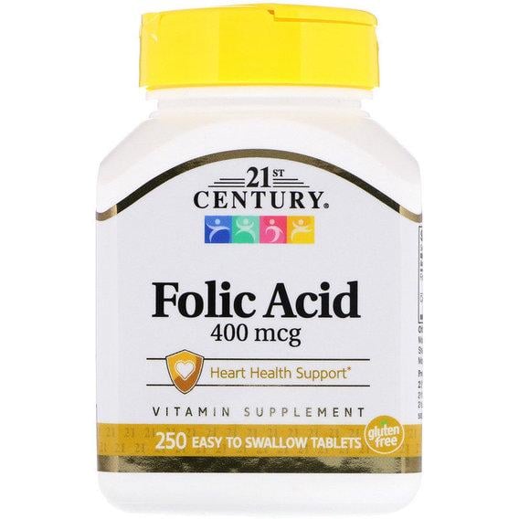 Фолиевая кислота 21st Century Folic Acid 400 mcg 250 tabs