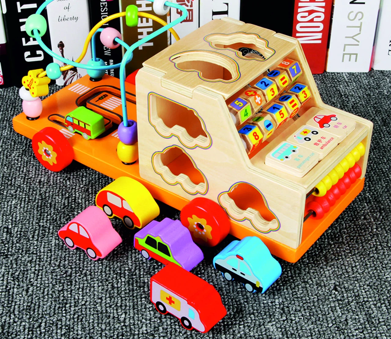 Деревянная развивающая игрушка для малышей сортер Машинка Oray (oueie33151343)