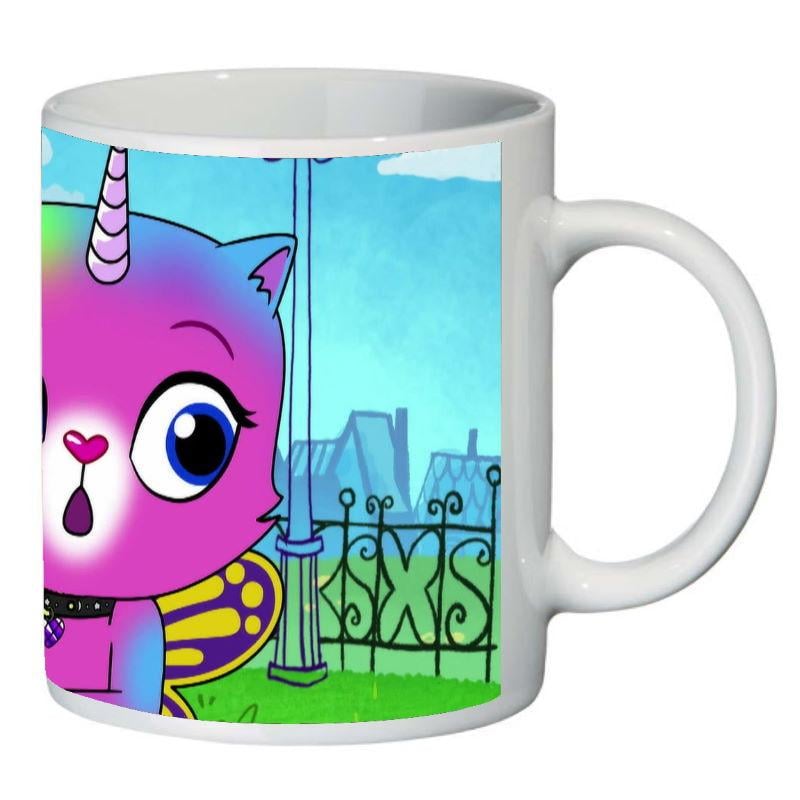 Кружка с принтом SuperCup Радужно бабочковая единорожная кошка (SC-Rainbow Butterfly Unicorn Kitty-001)