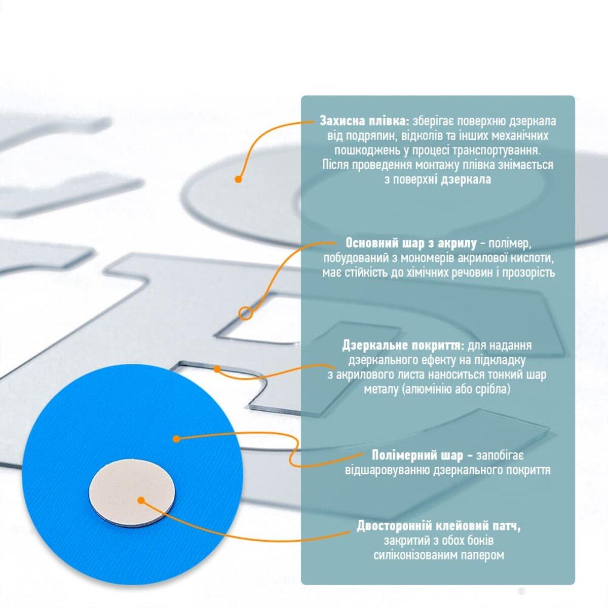 Декор дзеркальний акриловий самоклеючий Love 11 шт. Сріблястий (SW-00002495) - фото 4 Декор дзеркальний акриловий самоклеючий Love 11 шт. Сріблястий (SW-00002495) - фото 4