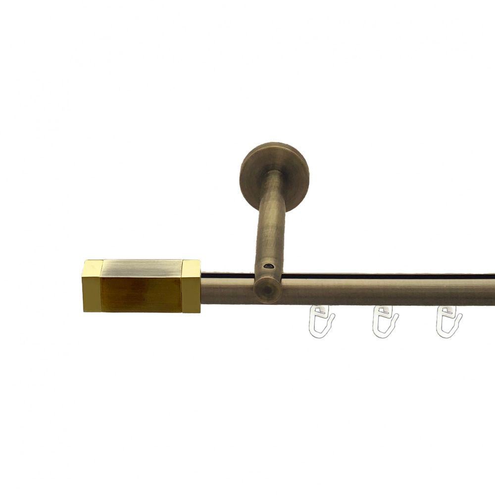 Карниз металлический Orvit Квадро однорядный цилиндр/профиль 16 см профильная труба Антик 19 мм 160 см (00-00013454)