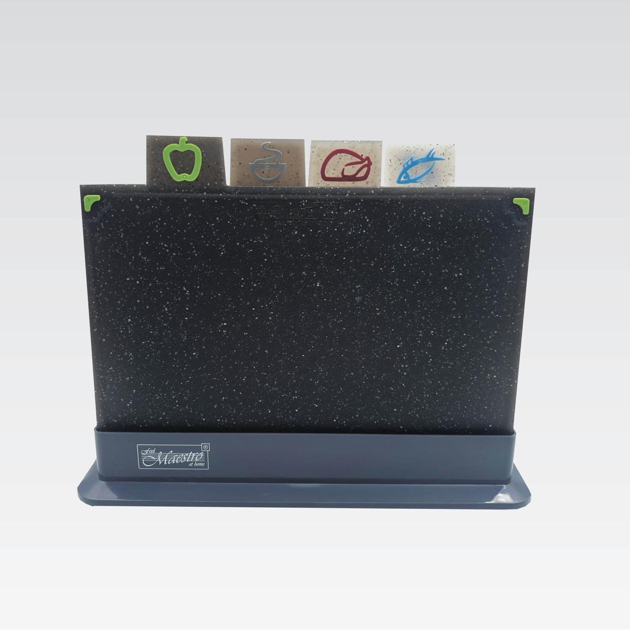 Набор кухонных досок Maestro MR-1787-TG на пластиковой подставке 290х195 мм 4 шт (2553033171)