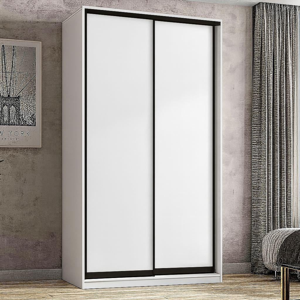 Шкаф купе Мириам 1800x2400x600 мм Белый с черным профилем (20698) Шкаф купе Мириам 1800x2400x600 мм Белый с черным профилем (20698)
