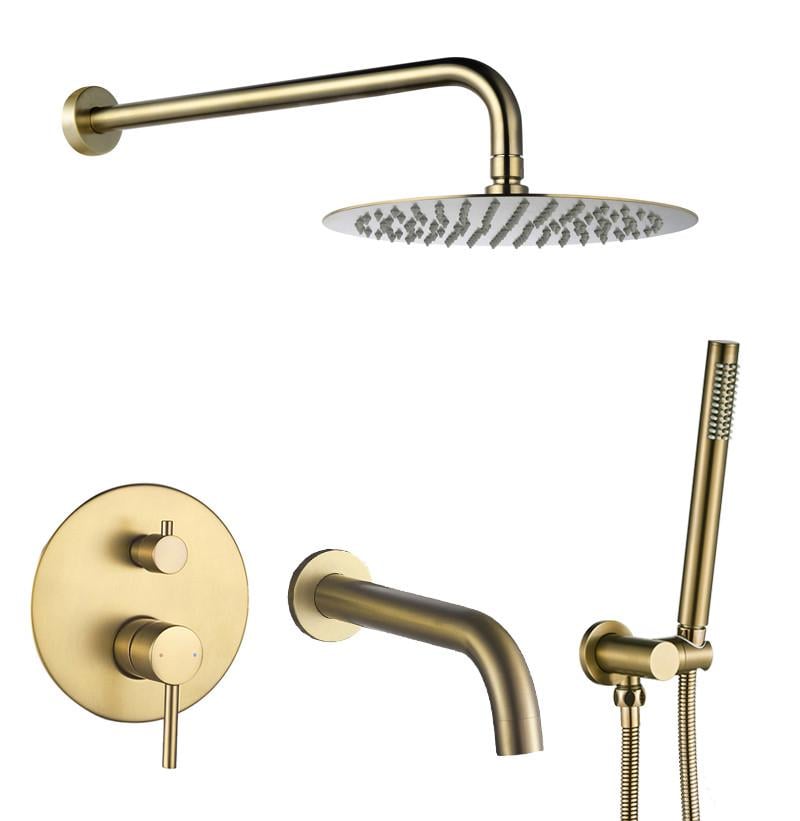 Душевая система с изливом VBI MILANO скрытого монтажа Brushed Gold (2763636545)