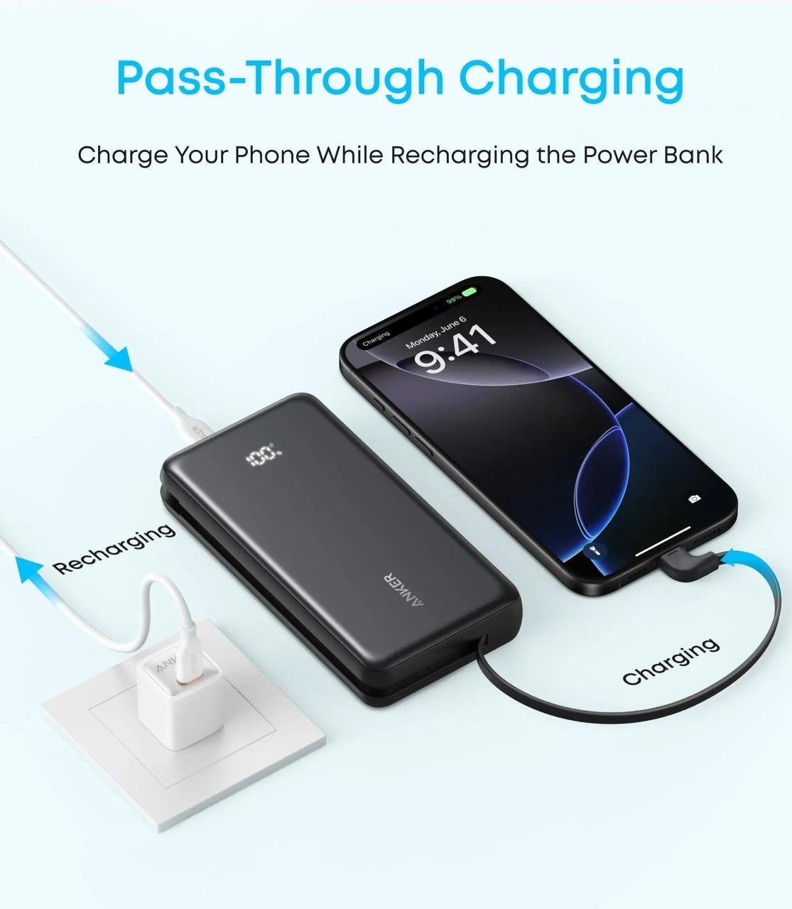 Повербанк Anker Zolo A110E 20000 mAh 22.5 Ват Чорний (30116685) - фото 3