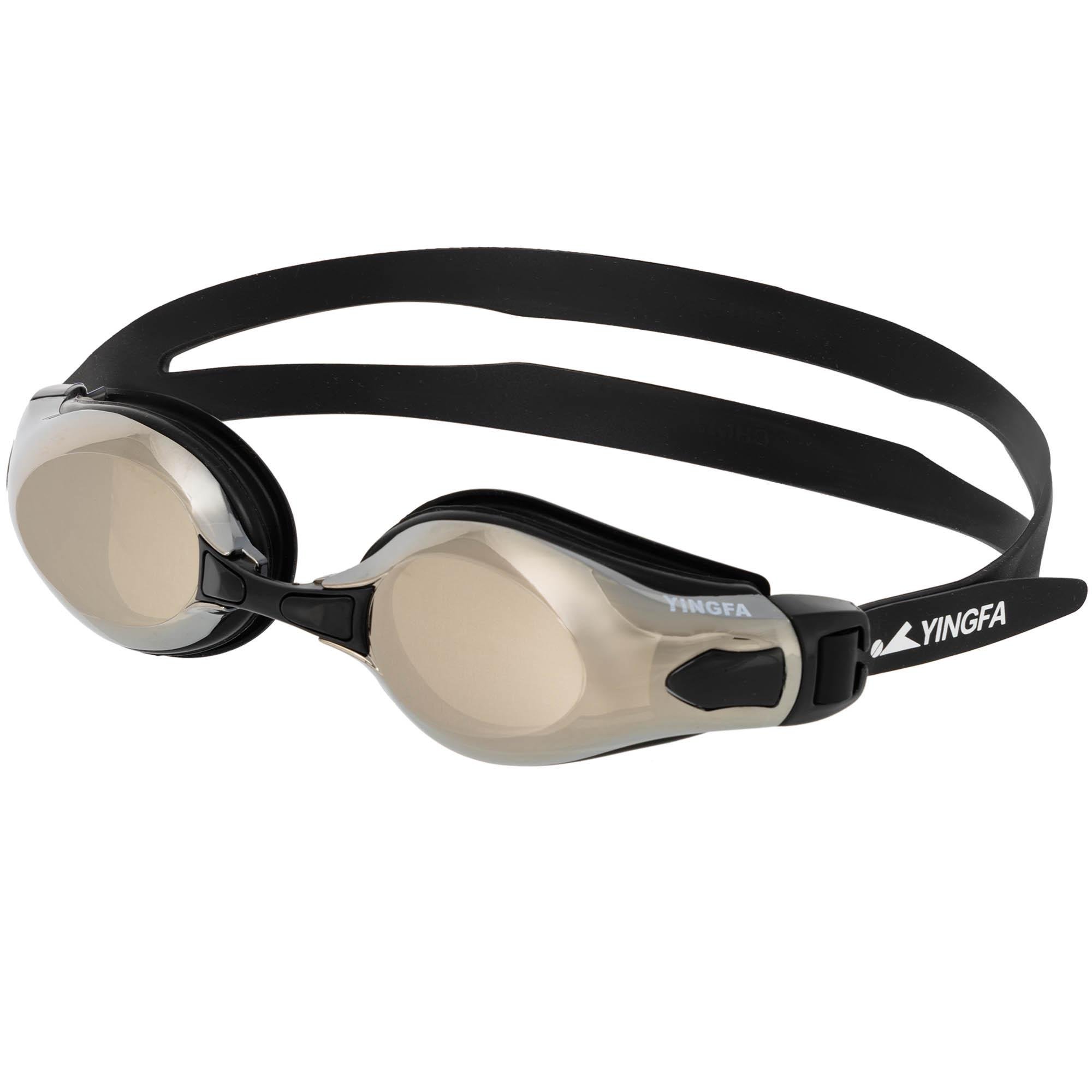 Очки для плавания взрослые YINGFA Y2800AF-M зеркальные линзы Черный (Y2800AF-M_Черный)