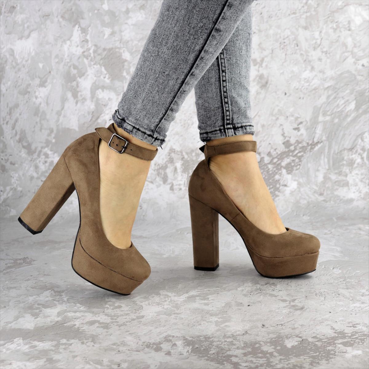 Туфли женские на каблуке Fashion р. 37 24 см Коричневый (2373)