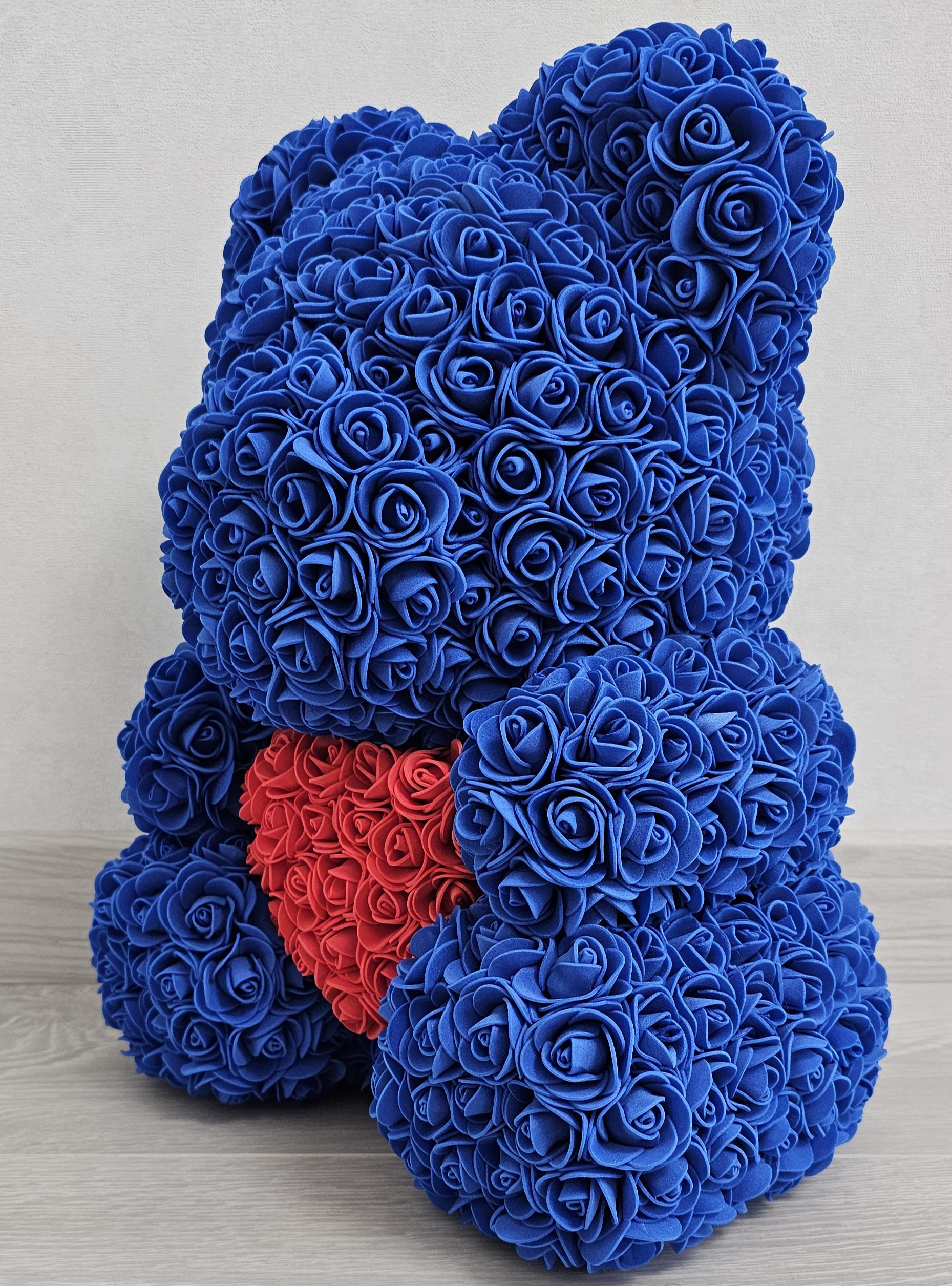 Мишка из искусственных роз T-PACK 40 см Синий (14951126) - фото 2 Мишка из искусственных роз T-PACK 40 см Синий (14951126) - фото 2