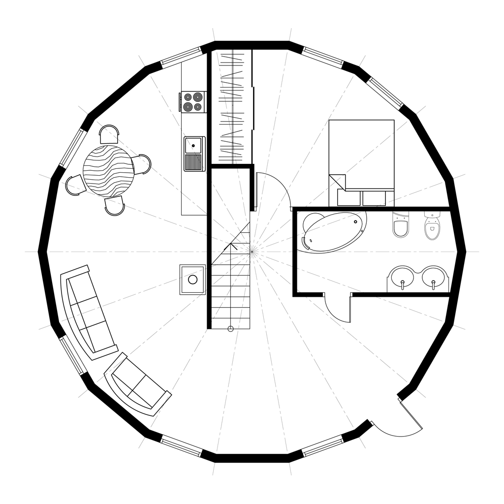 Дом купольный Freedome House 10 2 этажа быстросборный каркасный S 120 м2 (FDH 10) - фото 13