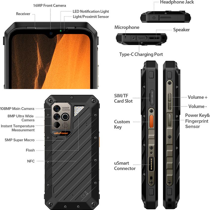 Смартфон Ulefone Power Armor 19 12/256GB Black - фото 10