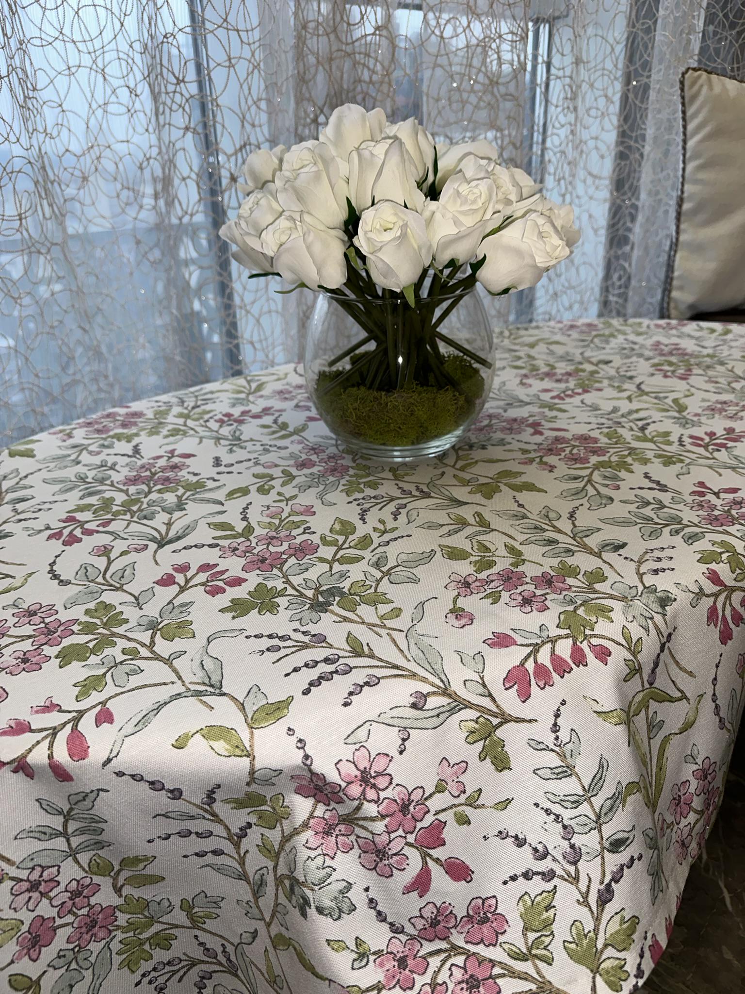 Скатерть Le maison de Garny Гармония 150x180 см Розовый/Зеленый (27-09241)